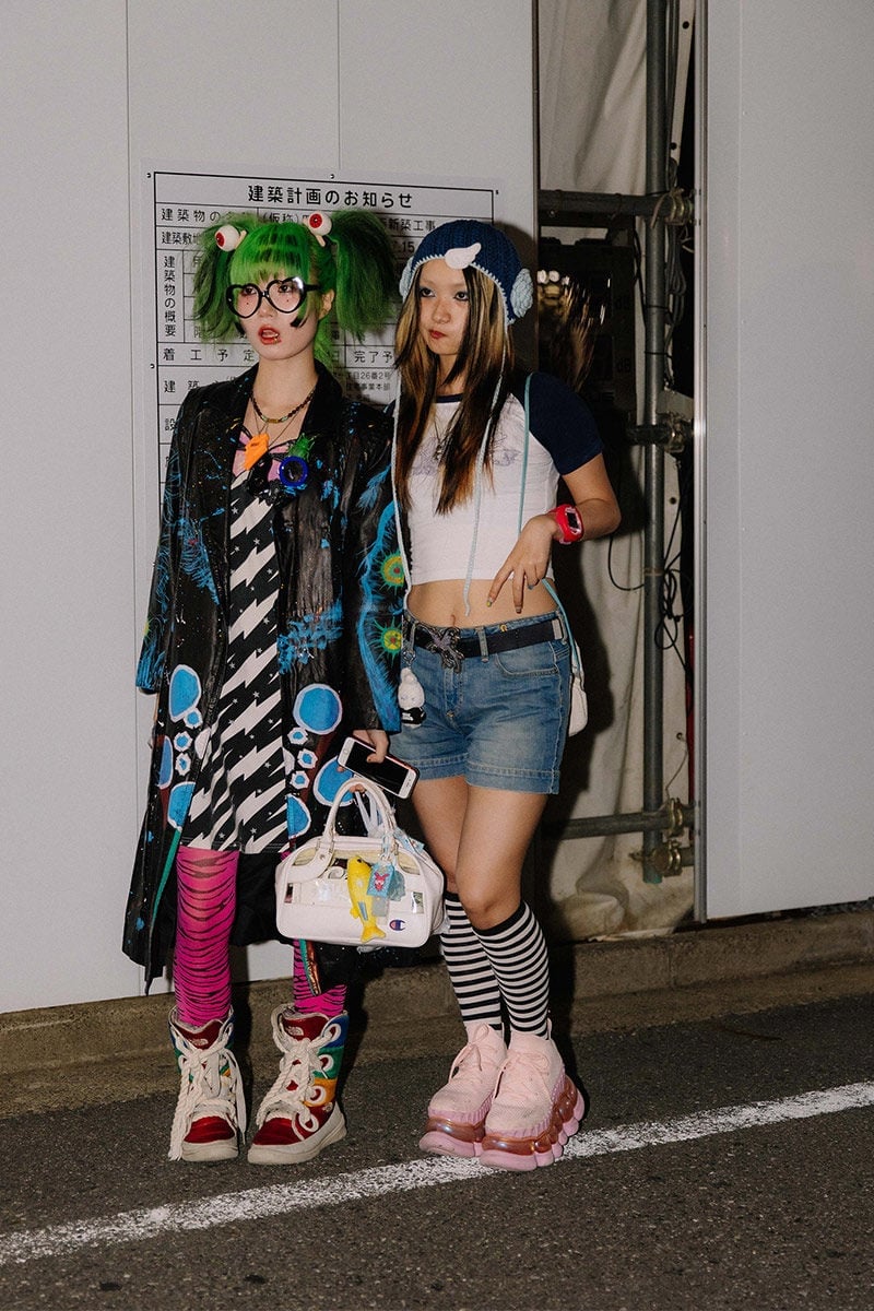 Striped Dress With Denim Shorts and Beanie — Japan Outfits