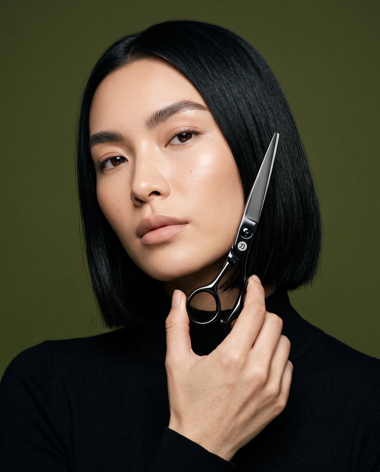 Sharp Black Bob With Side Part — Japanese Hair