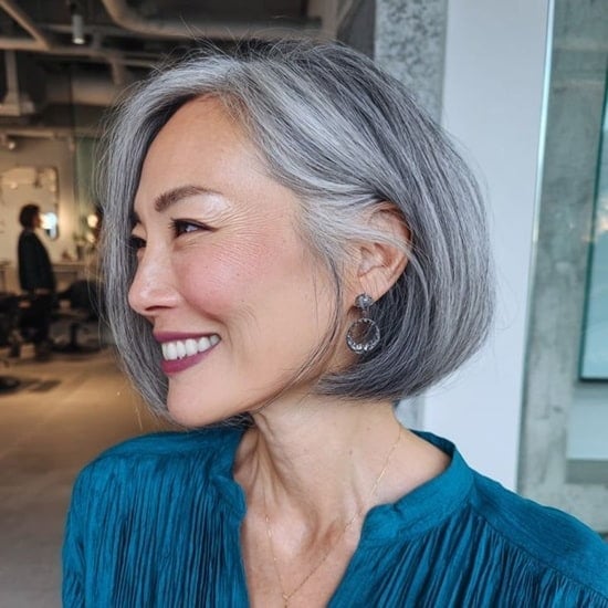 Sleek Dark Brown Blunt Bob — Japanese Hair