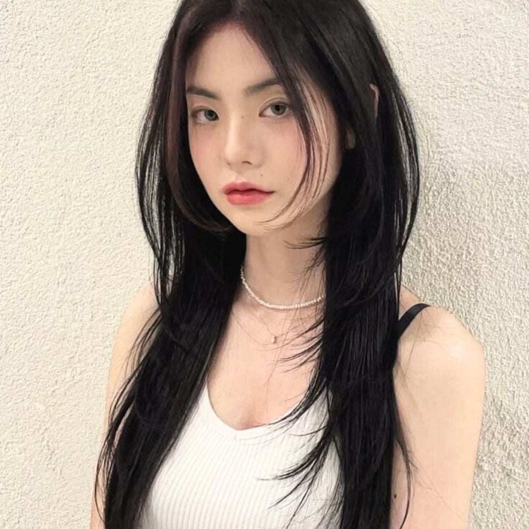 Fine Black Hair With Face-Framing Layers — Japanese Hair