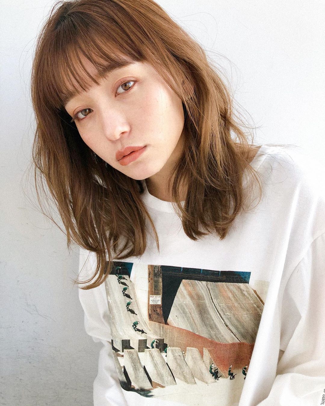 Shoulder Length Layers With Curtain Bangs — Japanese Hair