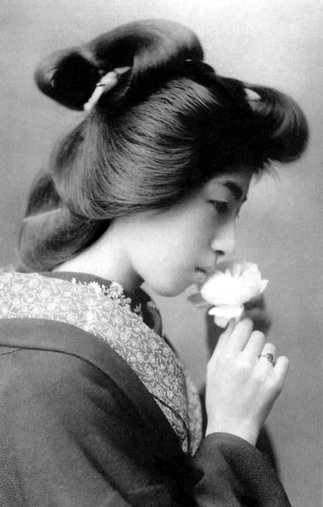 Sculpted Shimada Updo With Single Flower Sculpted Shimada Updo With Single Flower — Japanese Hairstyles