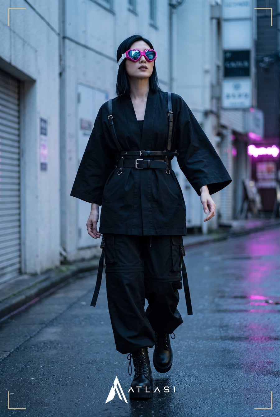 Urban Kimono Jacket And Cargo Pants Street Style — Japanese Outfits