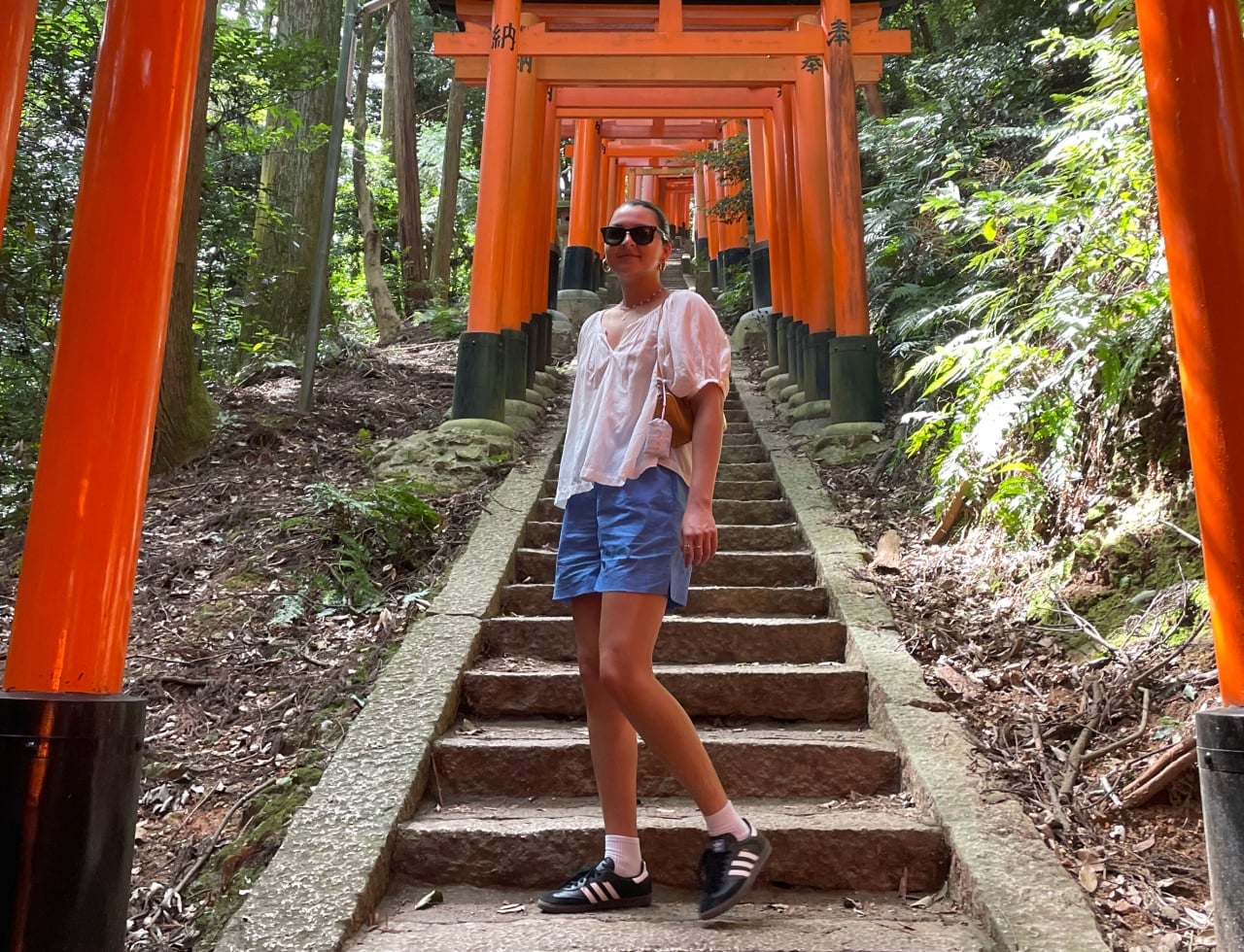 Blouse And Shorts With Sneakers For Sightseeing — Japanese Outfits