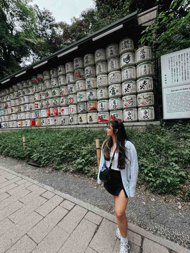 Striped Shirt Layered Over Tank With Black Skirt — Japanese Outfits