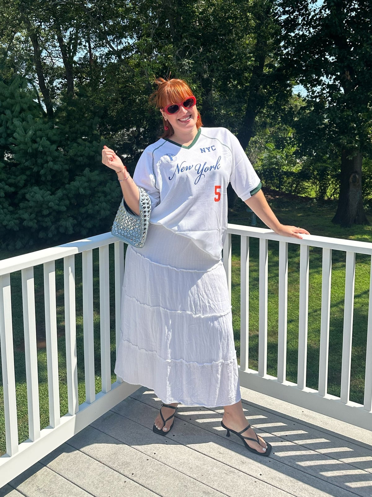 Jersey with a Flowing Tiered Maxi Skirt — Jersey Outfit