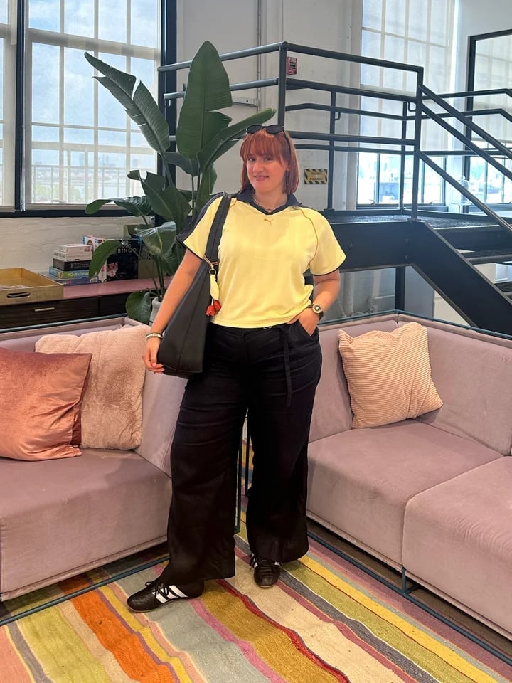 Polo Shirt with Wide-Leg Trousers — Jersey Outfit