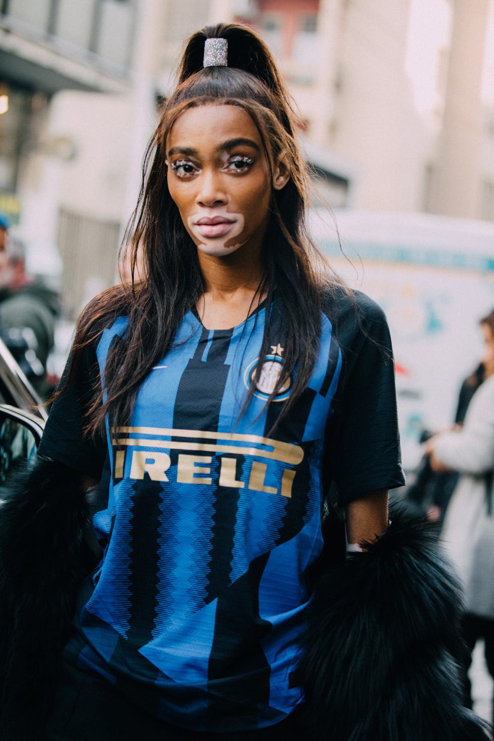 Jersey Under a Plush Faux Fur Coat — Jersey Outfit