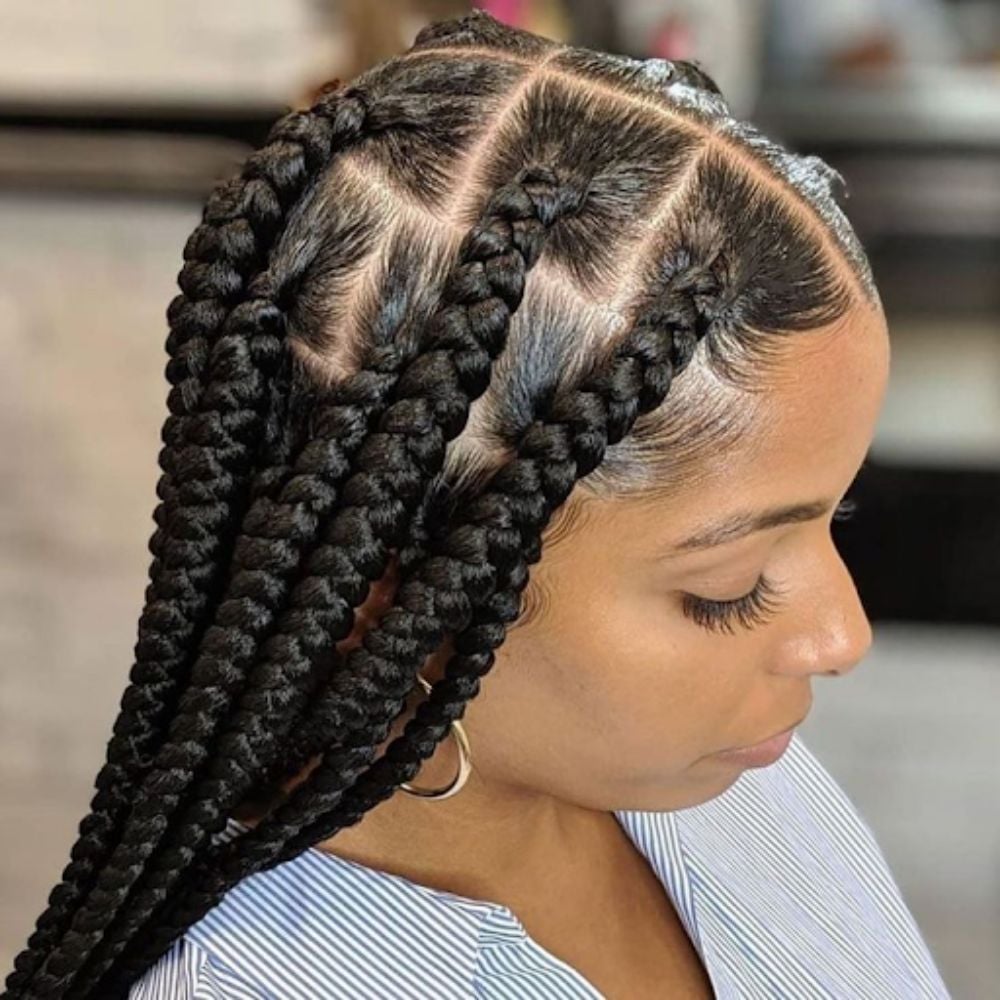 Glossy Black Jumbo Box Braids Glossy Black Jumbo Box Braids — Jumbo Braids