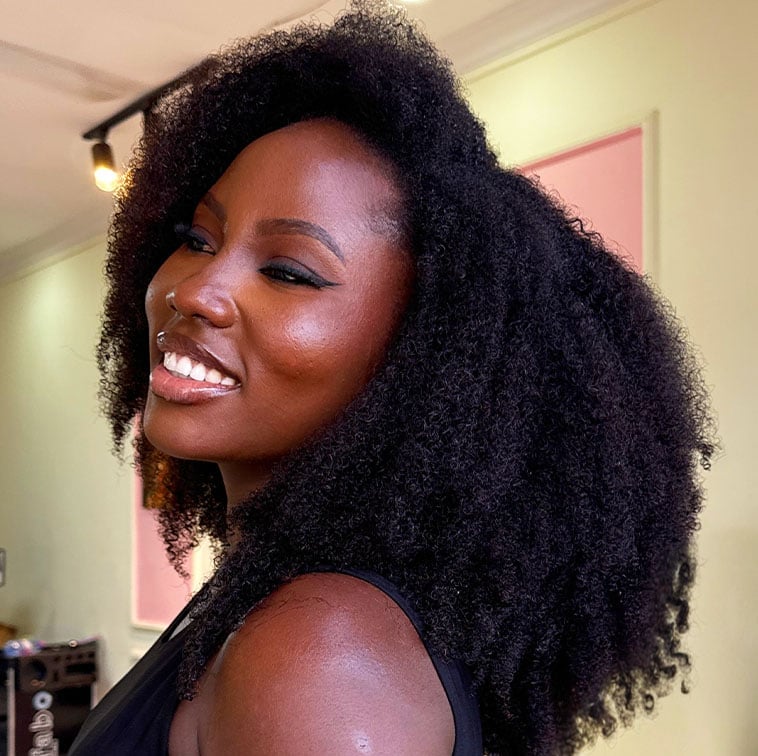 Layered Mid-Back Afro Shape — Kinky Hair
