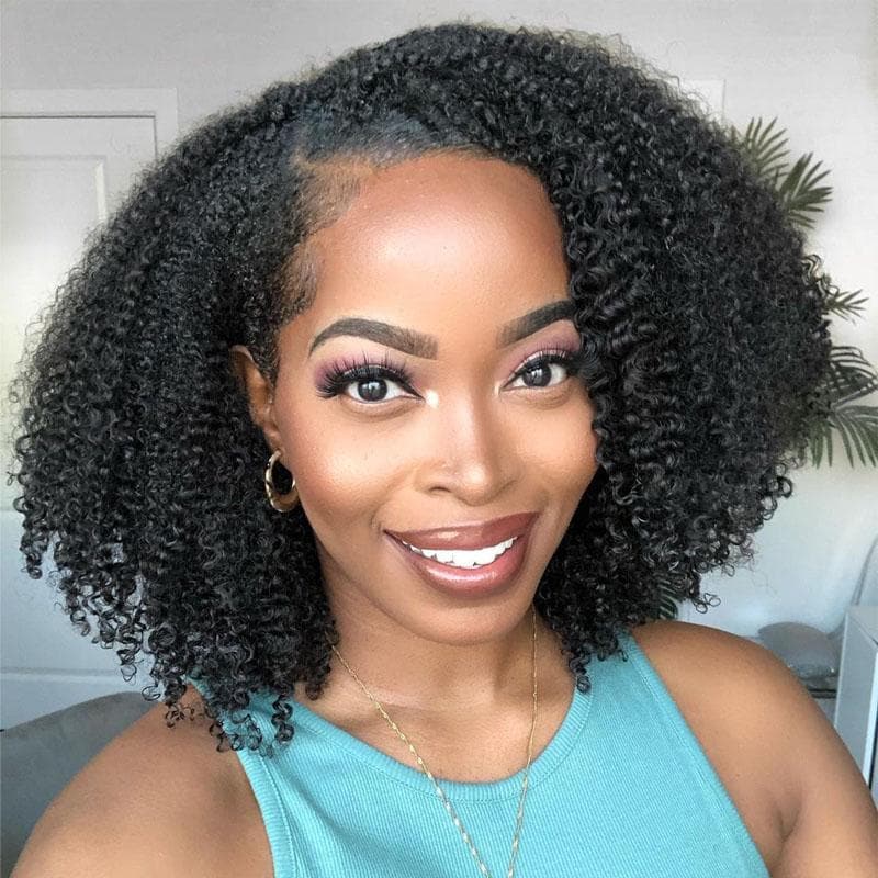 Shoulder Length Blowout With Curtain Bangs — Kinky Hair