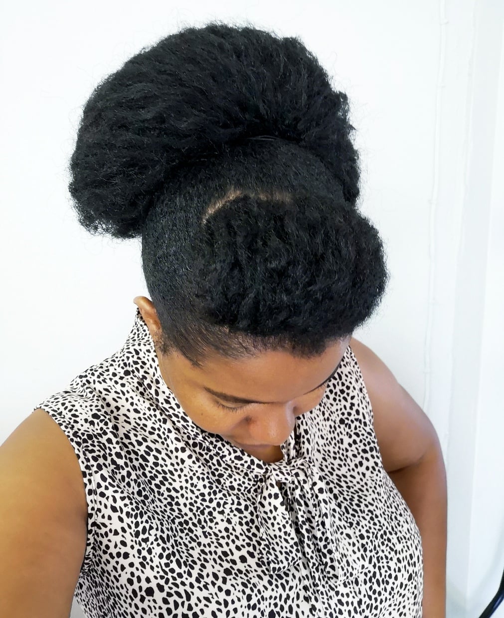Coily Thick Hair Double Bun Updo — Kinky Hair