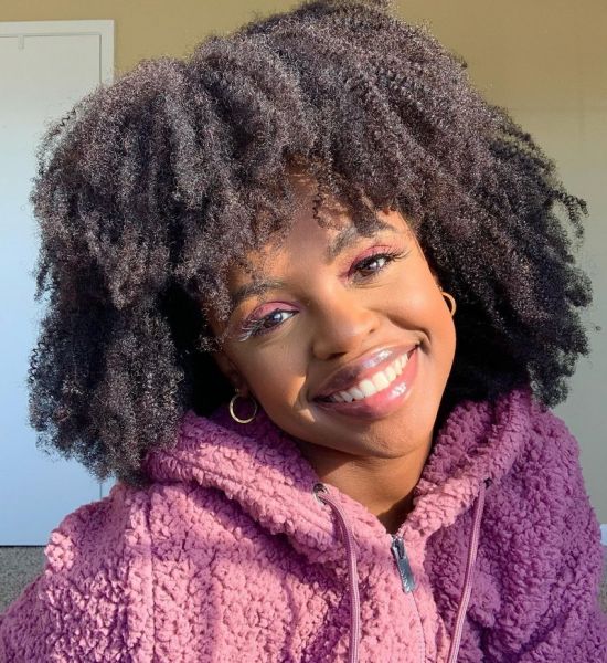 Full Afro With Side Part Air Dried — Kinky Hair