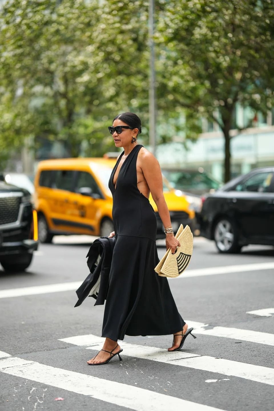 Black Strappy Kitten Heels With Halter Neck Maxi Dress Black Strappy Kitten Heels With Halter Neck Maxi Dress — Kitten Heels Outfits