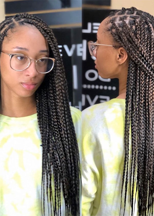 Medium Braids With Subtle Highlights Medium Braids With Subtle Highlights — Knotless Box Braids