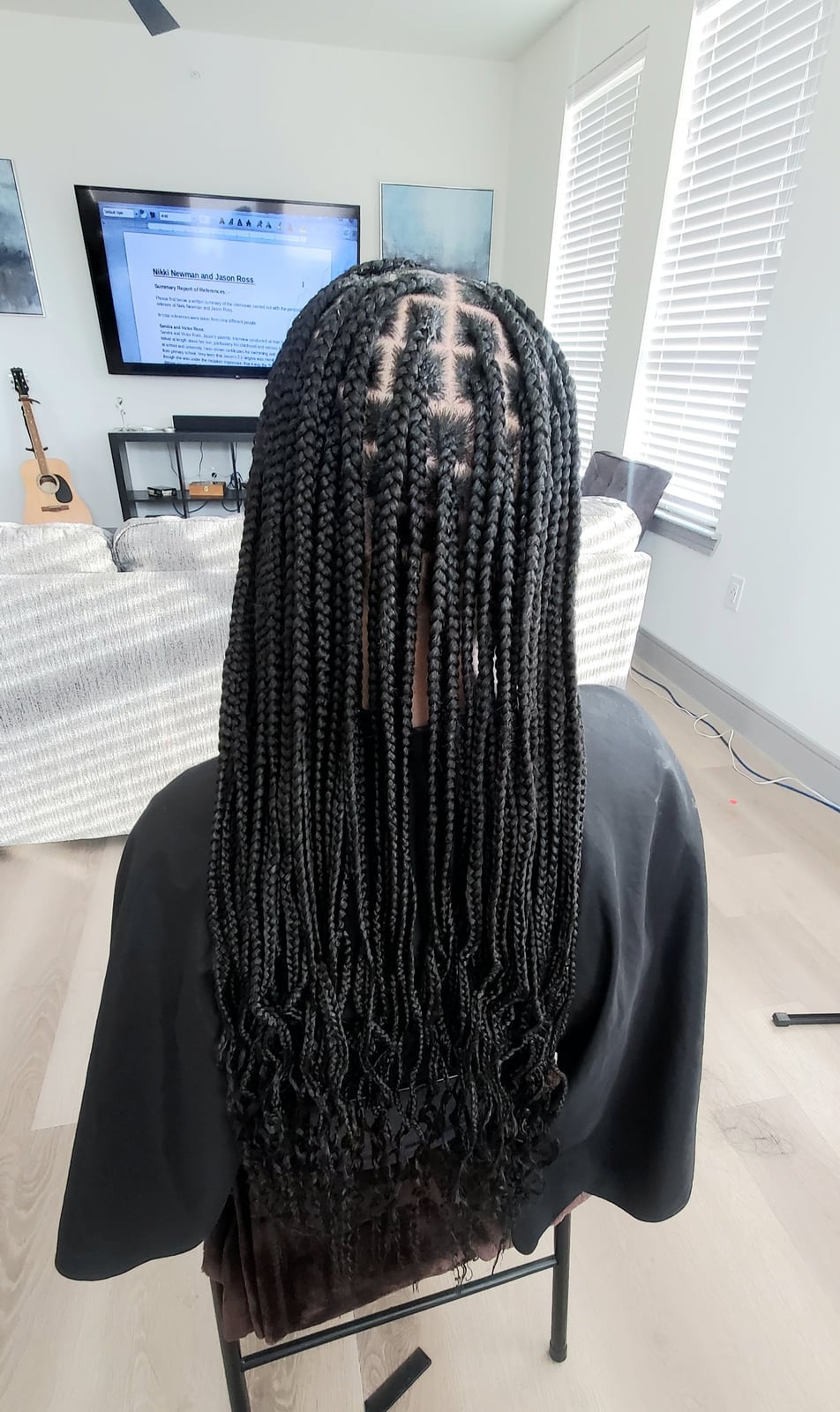 Thick Wavy Braids With Square Parting Thick Wavy Braids With Square Parting — Knotless Box Braids