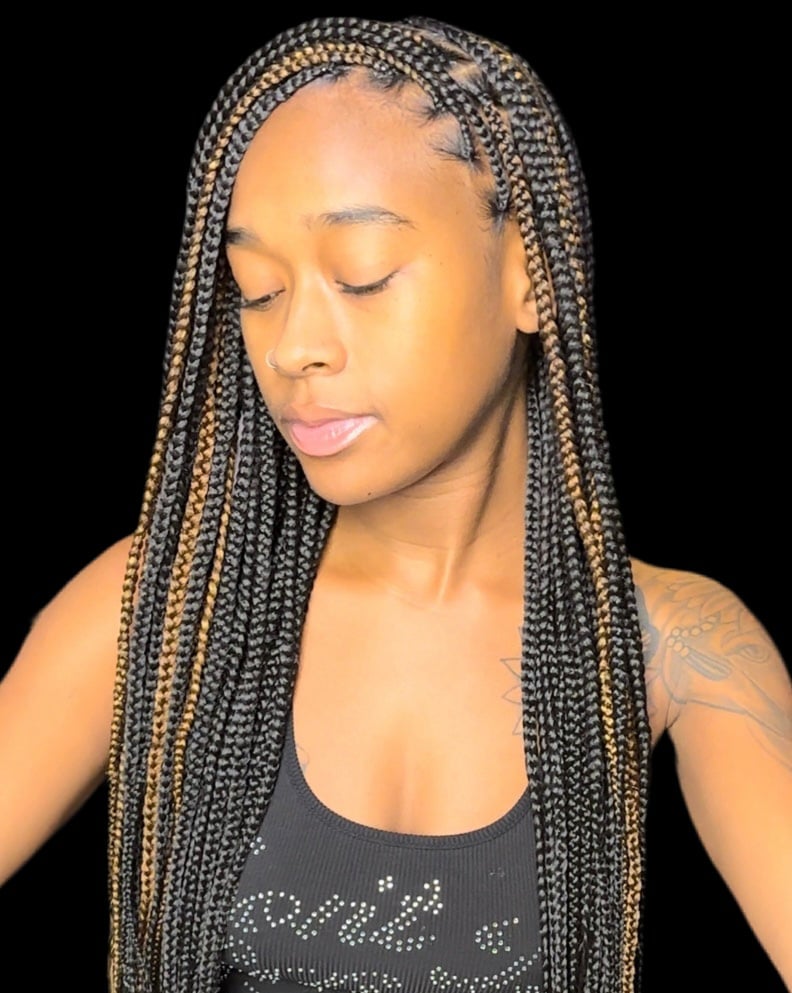 Medium Braids With Blonde Highlights Medium Braids With Blonde Highlights — Knotless Box Braids
