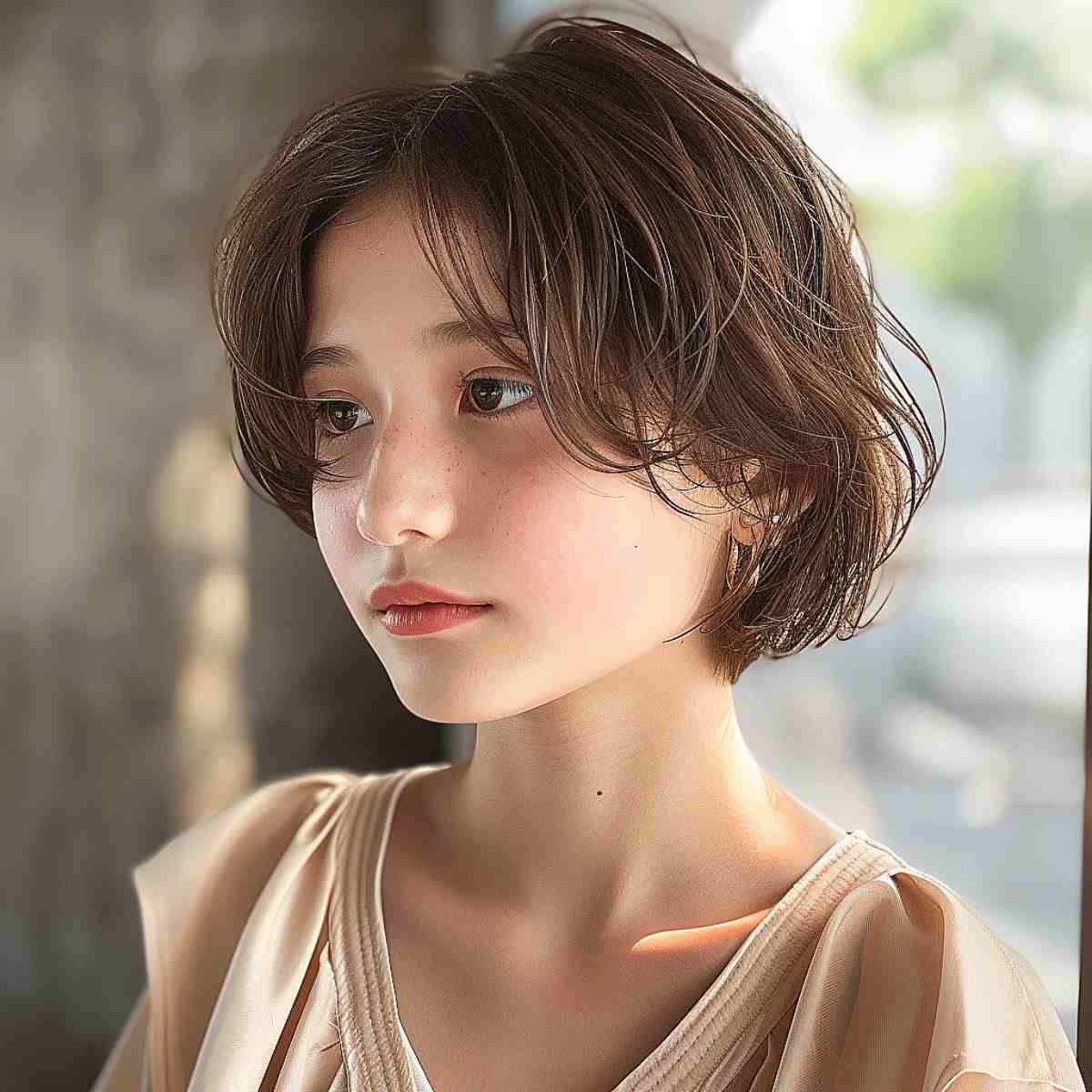 Medium Brown Layered Bob Wispy Bangs Medium Brown Layered Bob Wispy Bangs — Korean Hair