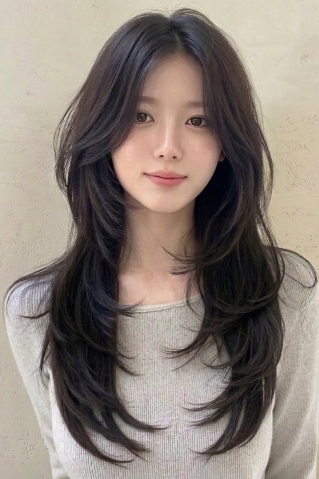 Mid-Back Hair With Long Layers Mid-Back Hair With Long Layers — Korean Hair