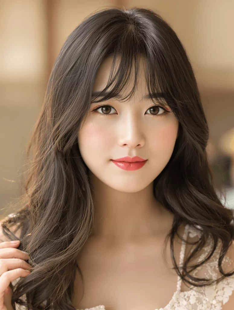 Layered Lob With Side-Swept Bangs Layered Lob With Side-Swept Bangs — Korean Hair