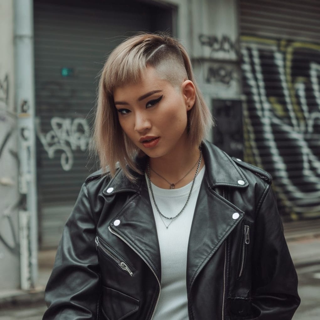 Chin Length Undercut Bob With Blunt Bangs Chin Length Undercut Bob With Blunt Bangs — Korean Hairstyles