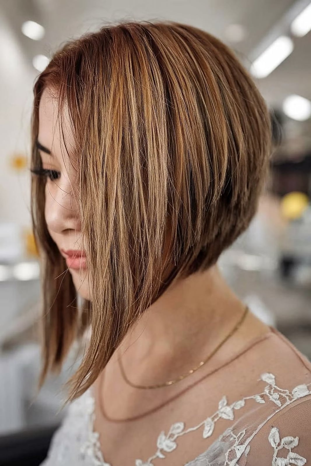 Ear Length Bob With Wispy Bangs — Layer Bob