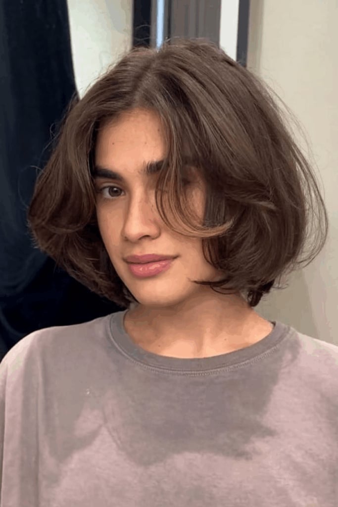 Dark Brown Layered Bob With Face Framing — Layered Bob Hairstyles