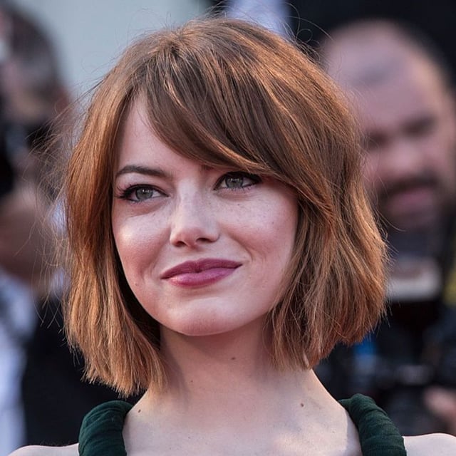 Auburn Layered Bob With Side Swept Bangs, Chin — Layered Bob Hairstyles