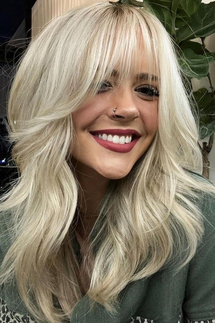 Dark Blonde Voluminous Layers With Bangs Dark Blonde Voluminous Layers With Bangs — Layers Hairstyles