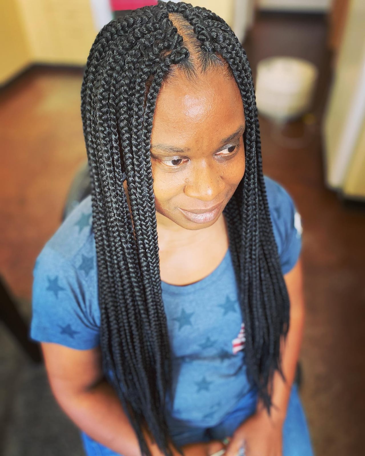 Sleek Mid-Back Straight Box Braids Sleek Mid-Back Straight Box Braids — Length Braids