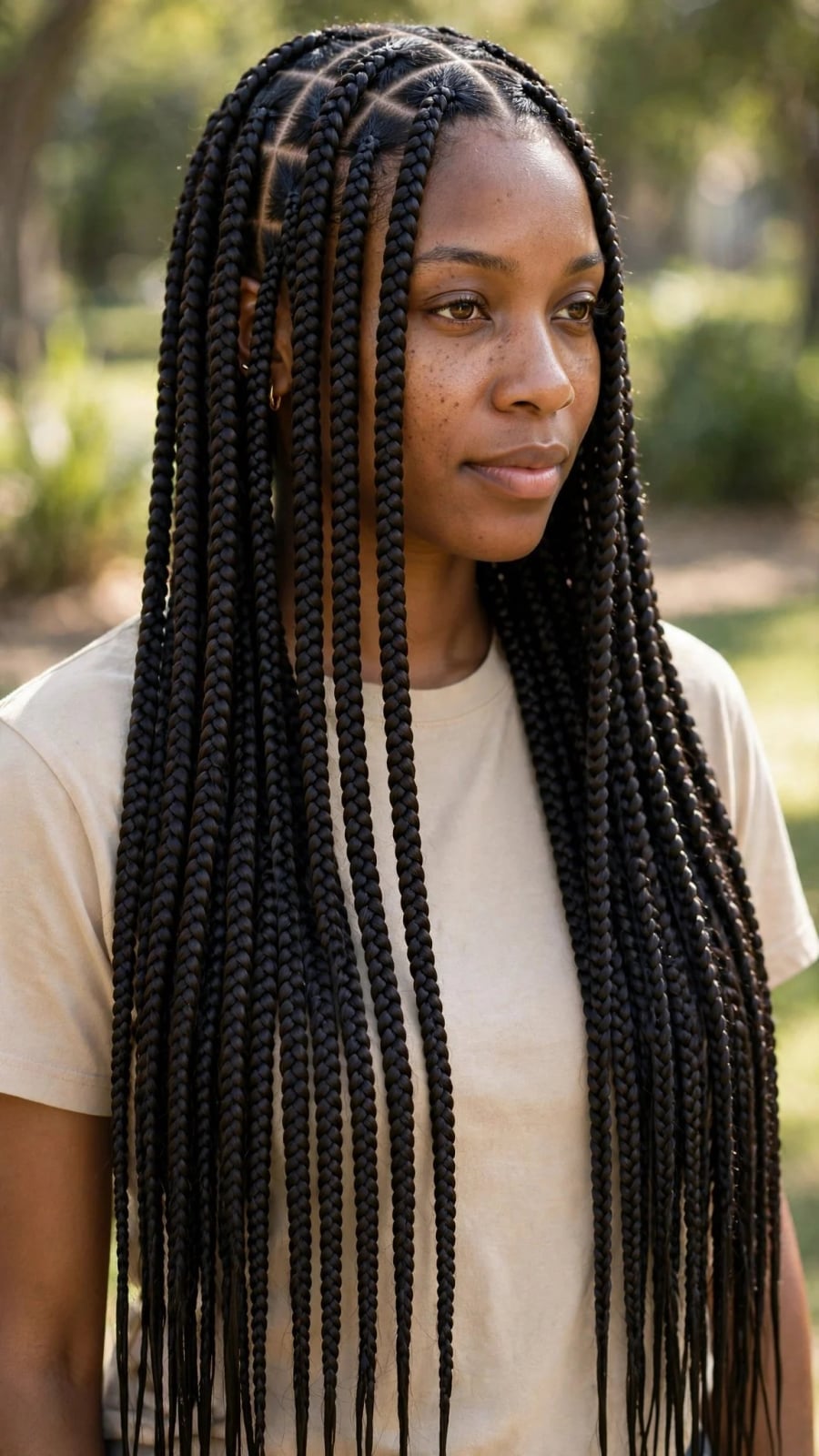 Classic Mid-Back Black Box Braids Classic Mid-Back Black Box Braids — Length Braids