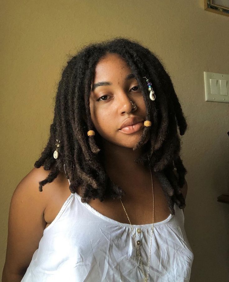 Natural Mid-Back Wavy Locs — Length Locs