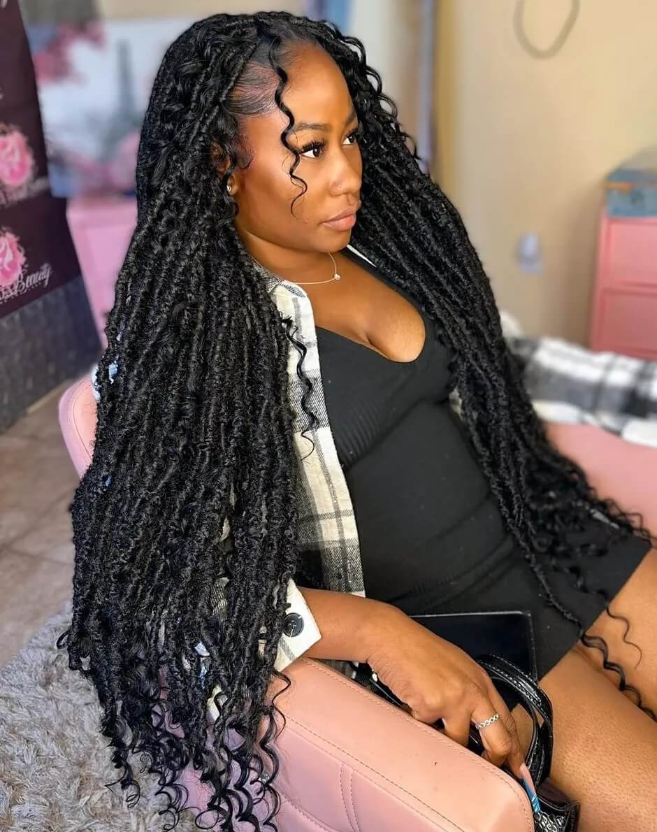 Extreme Length Wavy Black Locs — Length Locs