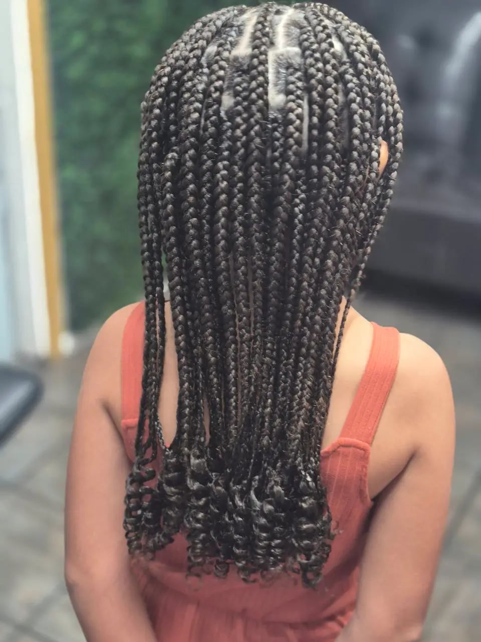 Long Dark Brown Box Braids With Curls Long Dark Brown Box Braids With Curls — Little Girl Braids