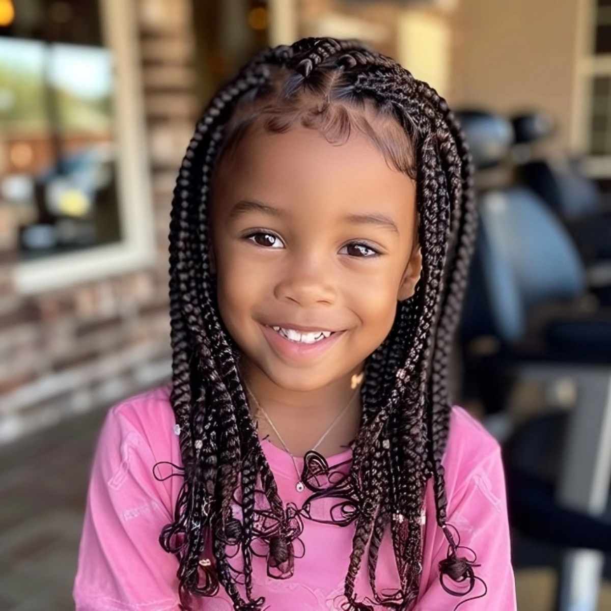 Long Box Braids With Beads Long Box Braids With Beads — Little Girl Braids