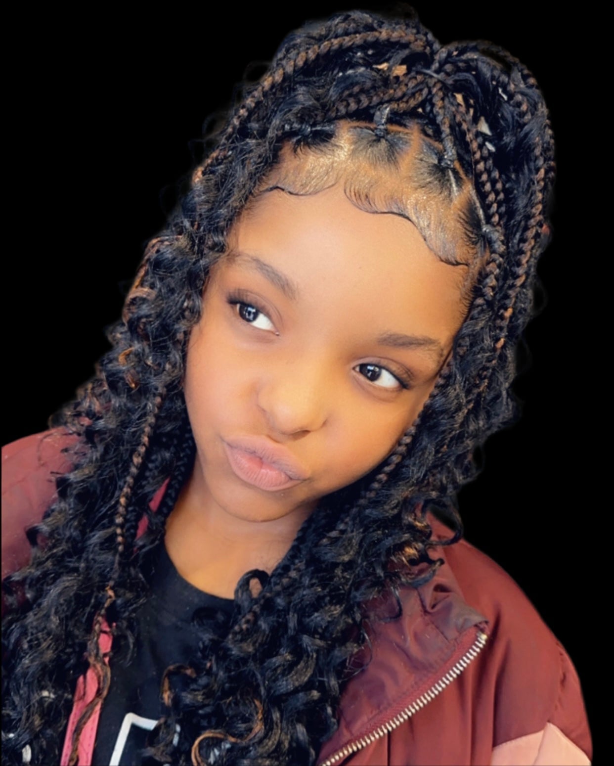 Braids With Curly Ends and Brown Highlights Braids With Curly Ends and Brown Highlights — Little Girl Braids