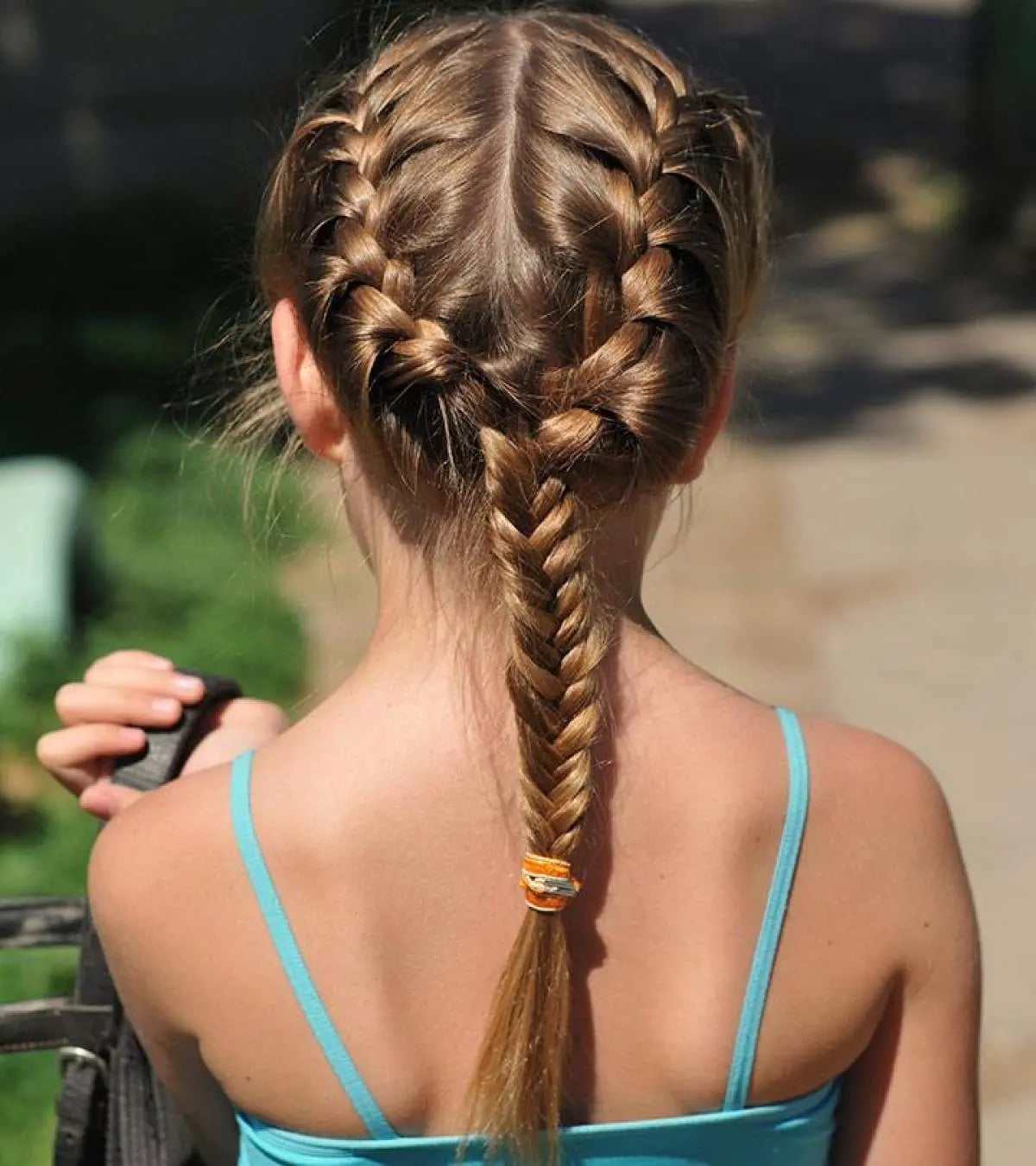 Mid-Back Blonde Fishtail Braid Mid-Back Blonde Fishtail Braid — Little Girl Hairstyles