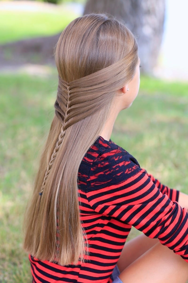 Blonde Half Up Fishtail Braid Blonde Half Up Fishtail Braid — Little Girl Hairstyles