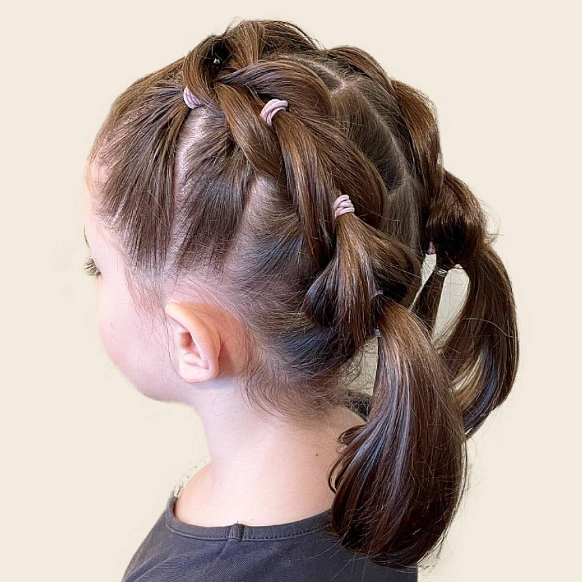 Collarbone Braided Updo With Blunt Bangs Collarbone Braided Updo With Blunt Bangs — Little Girl Hairstyles