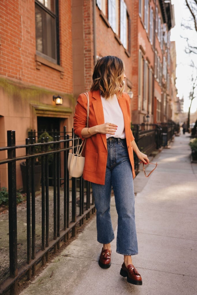 Fur Trim Loafers With Knit Dress and Sweater Vest — Loafer Outfits