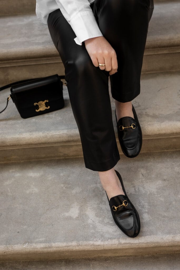 Horsebit Loafers With Leather Trousers — Loafer Outfits