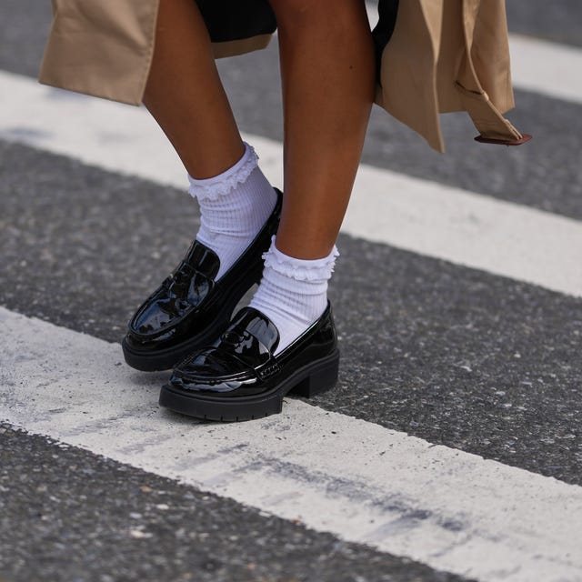 Chunky Platform Loafers With White Socks — Loafer Outfits