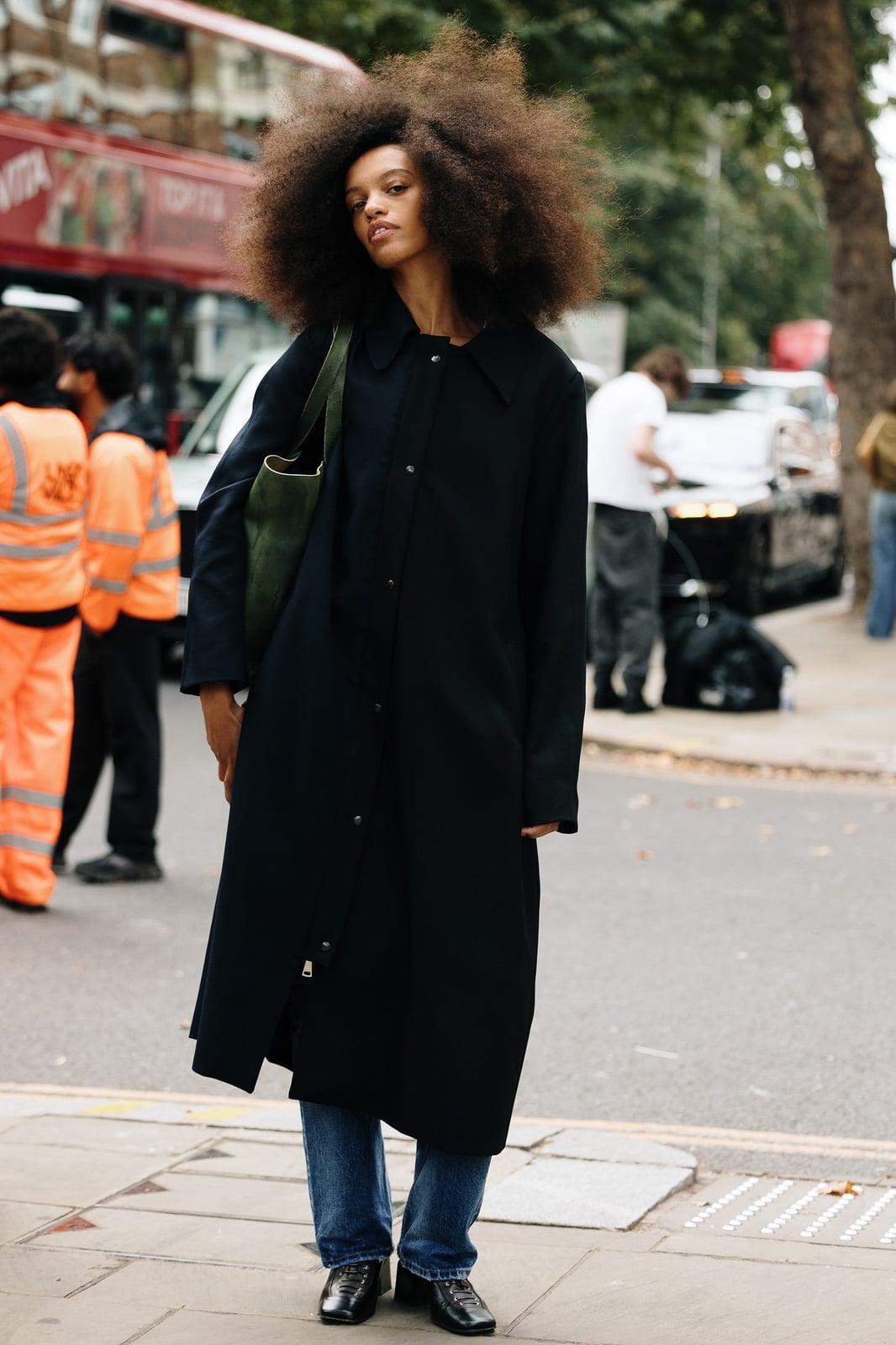 Navy Coat with Jeans and Chunky Loafers Navy Coat with Jeans and Chunky Loafers — London Outfits
