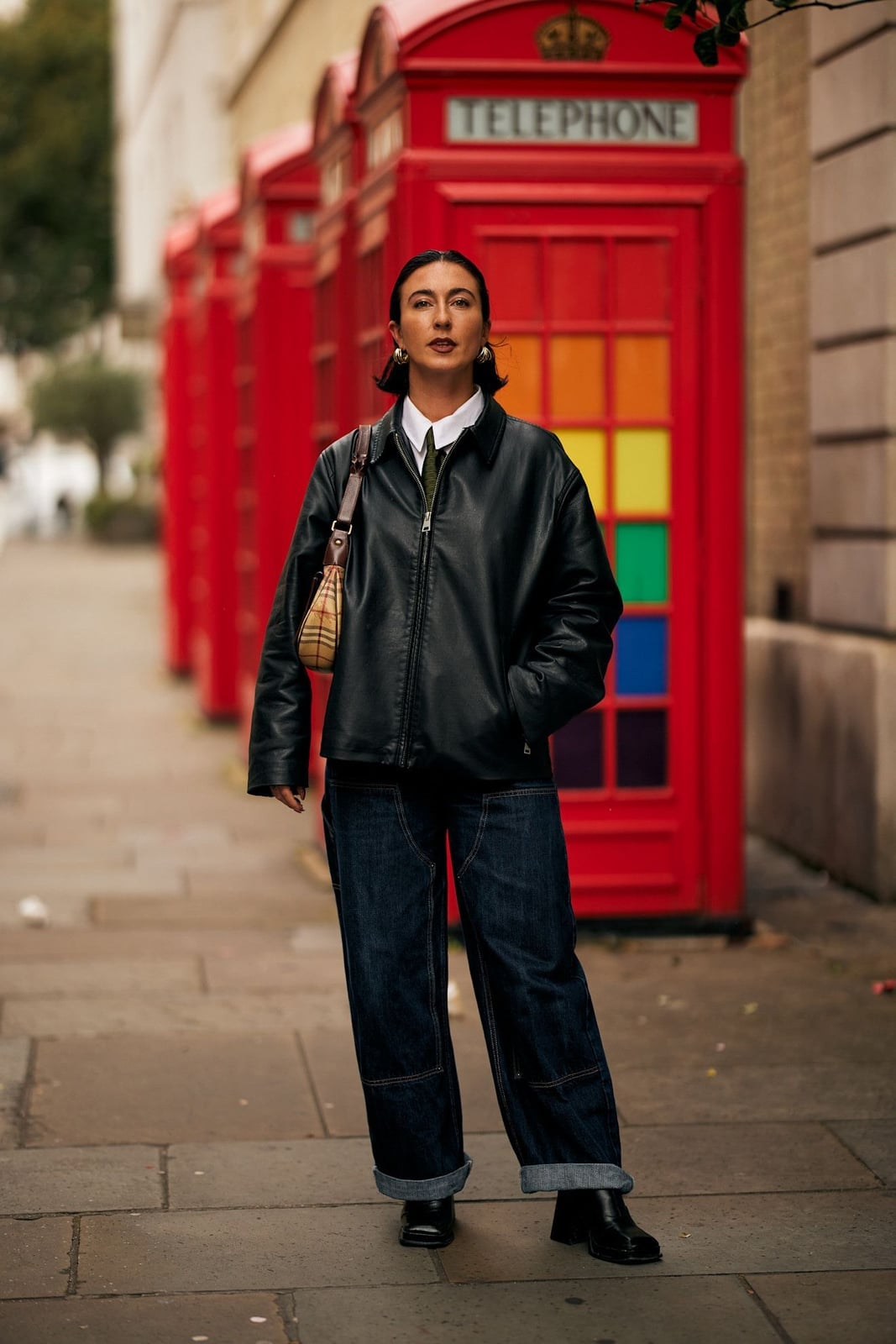 Leather Bomber Jacket with Jeans and Vest Leather Bomber Jacket with Jeans and Vest — London Outfits