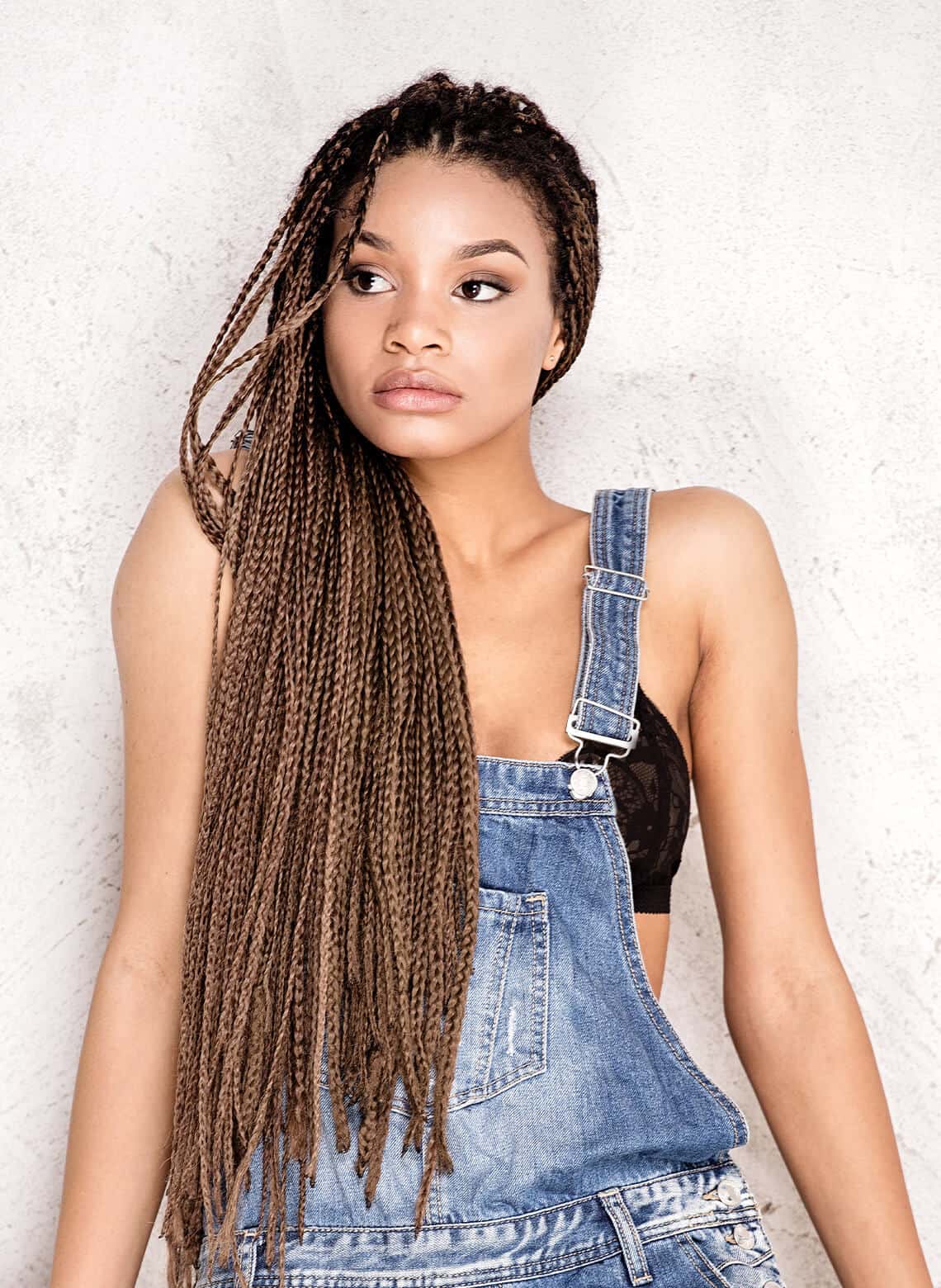 Fine Coily Box Braids With Highlights Fine Coily Box Braids With Highlights — Long Braids