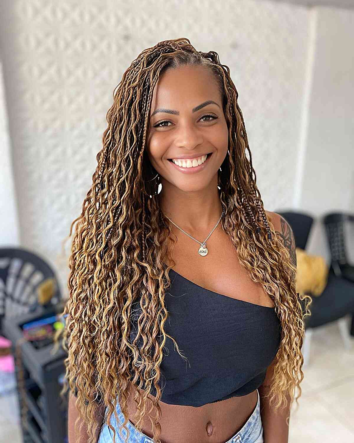 Uniform Long Straight Brown Box Braids Uniform Long Straight Brown Box Braids — Long Braids