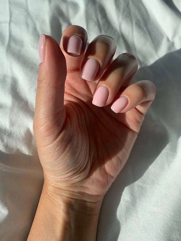 Short Square Pale Pink Matte Nails — Looks Nail