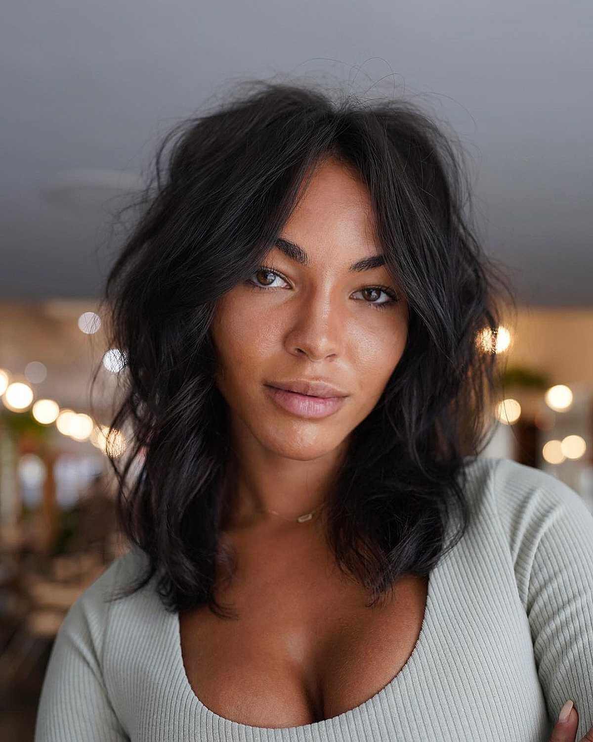 Shoulder Length Shag With Choppy Bangs — Low Maintenance Haircuts