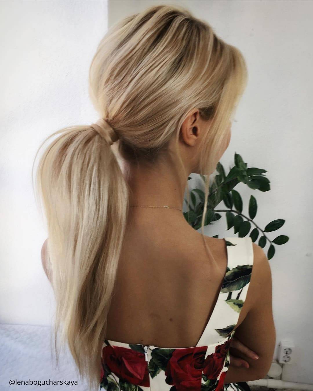 Ash Blonde Low Ponytail Blowout Texture — Low Ponytail Hairstyles
