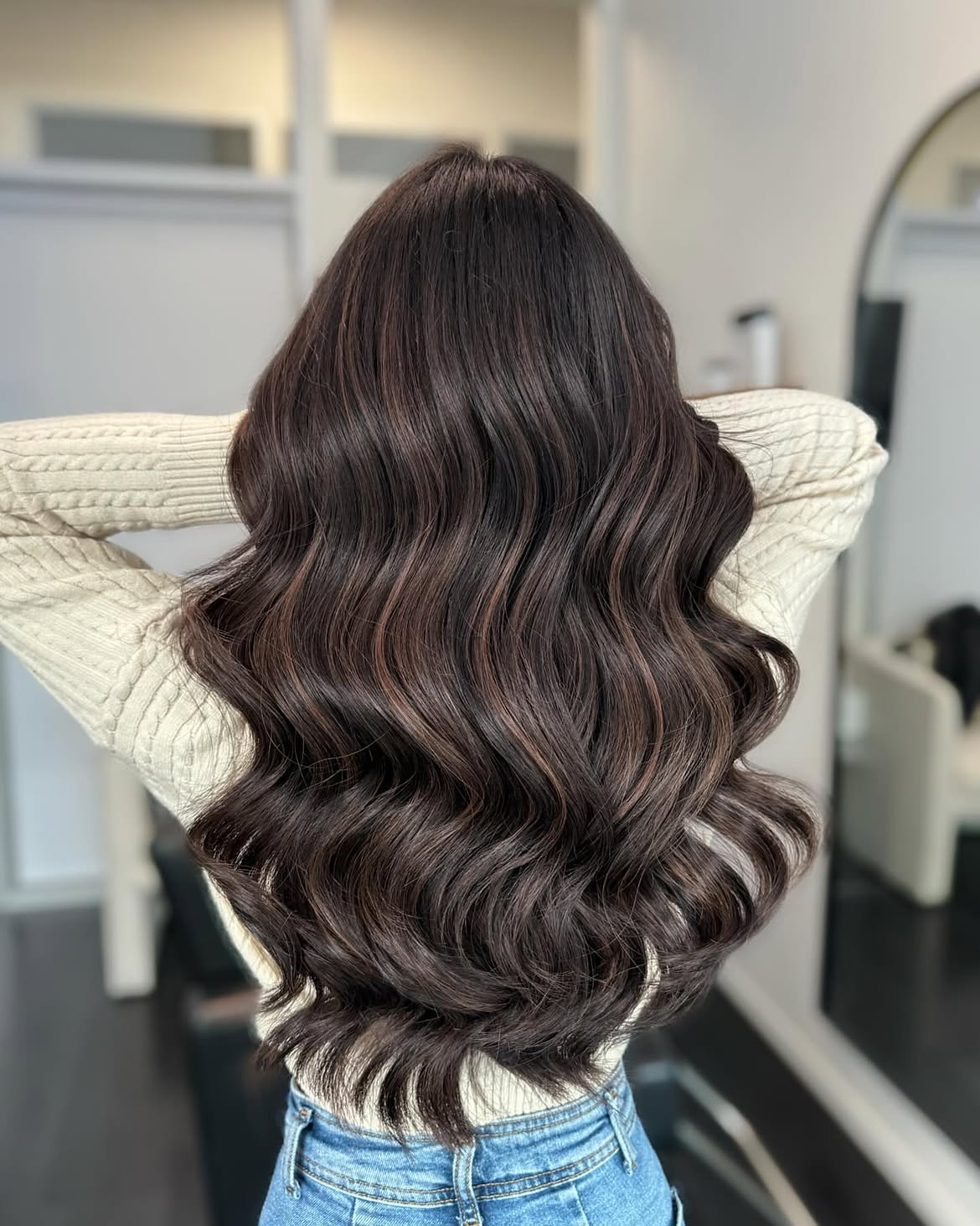 Luxurious Espresso Waves With Subtle Highlights